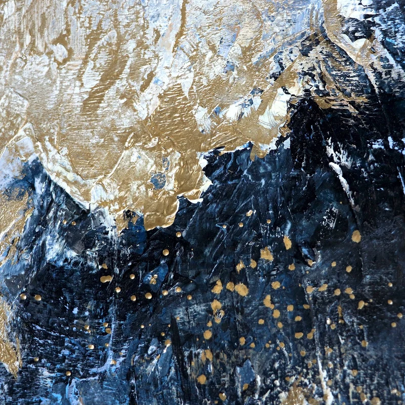 Gemälde im Rahmen mit blattgold "Spiegelungen"
