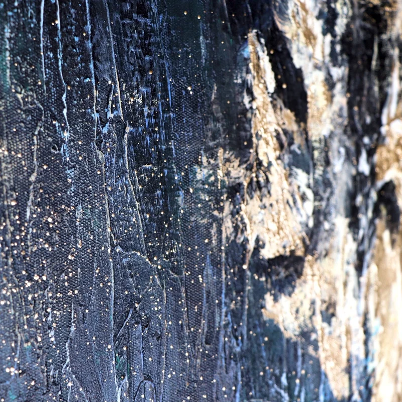 Gemälde im Rahmen mit blattgold "Spiegelungen"