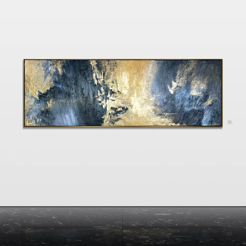 Gemälde im Rahmen mit blattgold "Spiegelungen"
