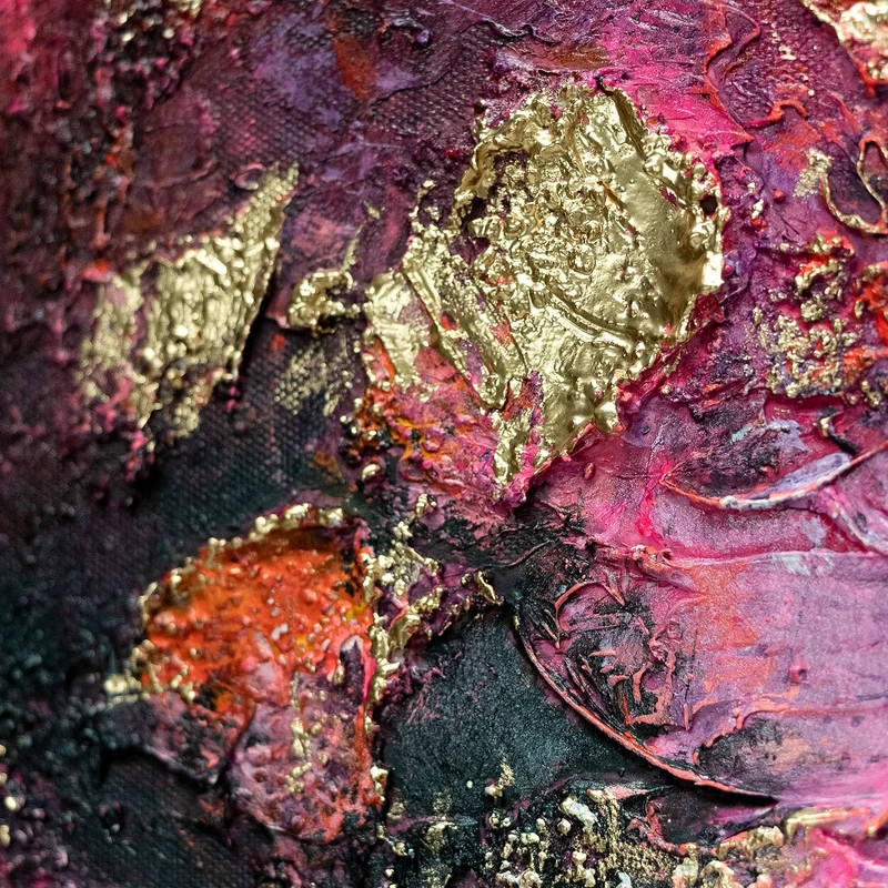 Acrylgemälde auf leinwand, gemälde mit rahmen "Heller Garten"