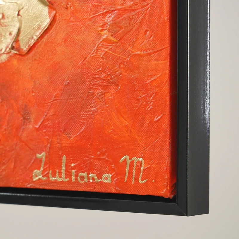 Acrylgemälde auf leinwand, gemälde mit rahmen "Heller Garten"
