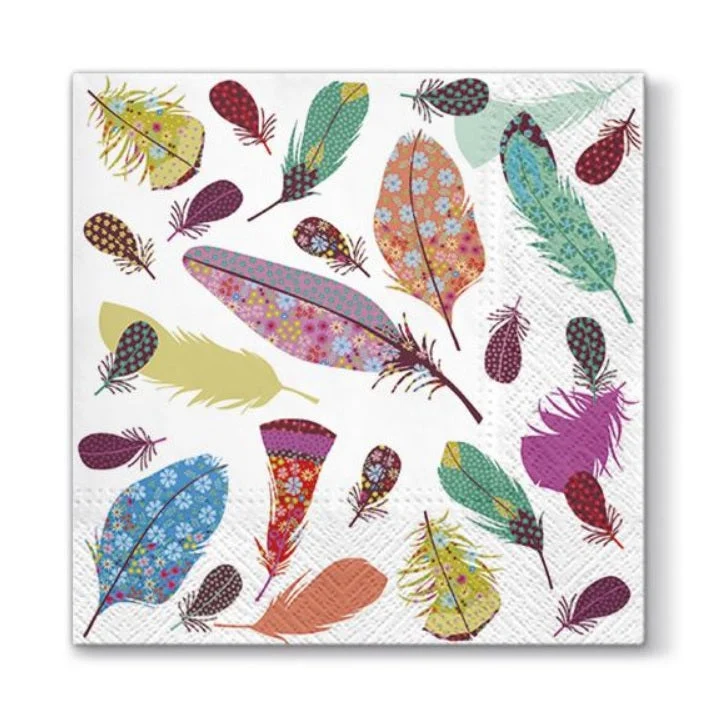 Decoupage Napkins Delicate Feathers - 1 pc