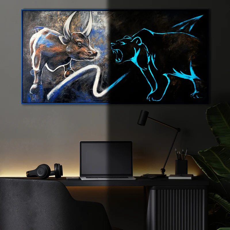 Leuchtende Kunstwerke "Börse" | Geschenk für Händler