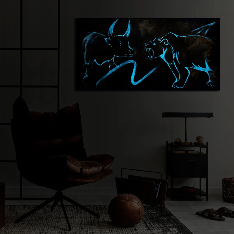 Leuchtende Kunstwerke "Börse" | Geschenk für Händler