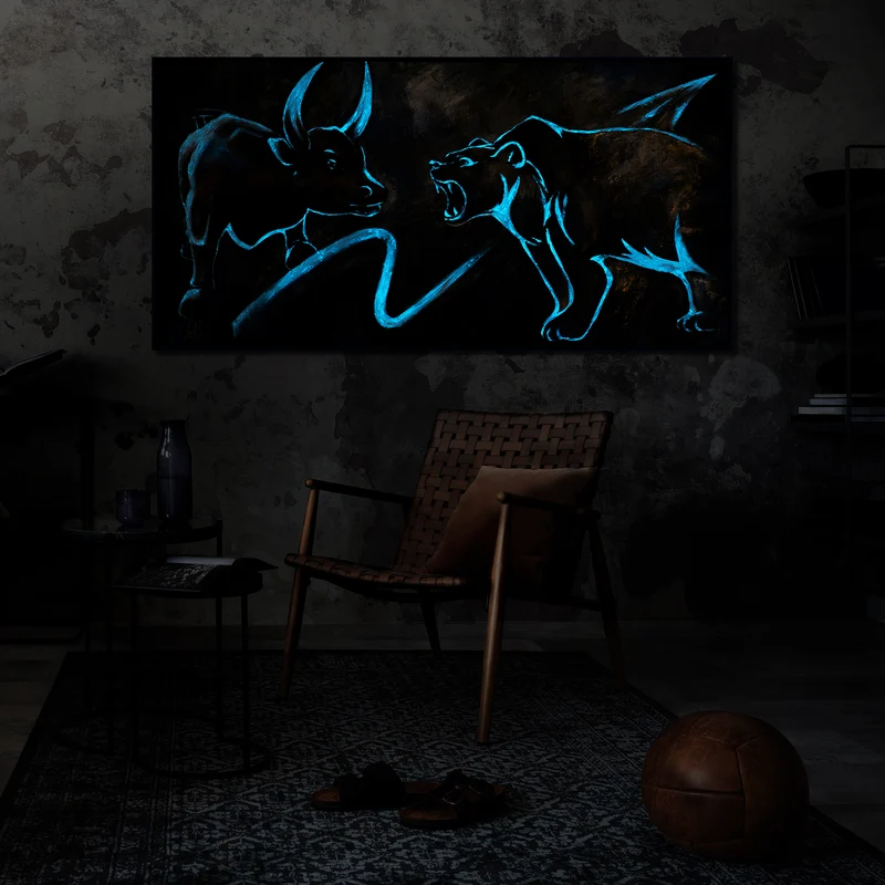 Leuchtende Kunstwerke "Börse" | Geschenk für Händler