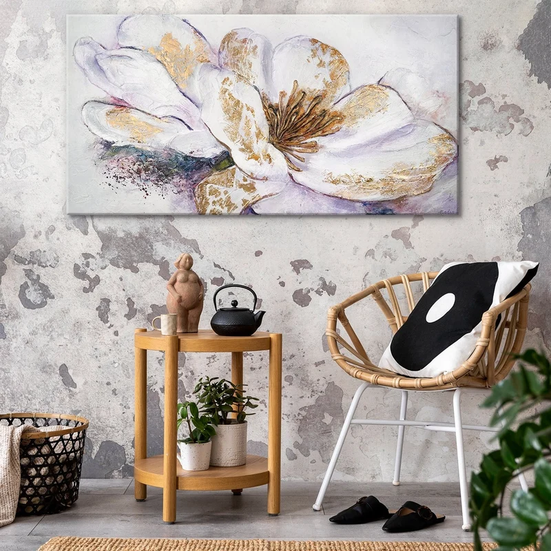 Blumenbilder acryl auf leinwand "Goldene Pfingstrose"
