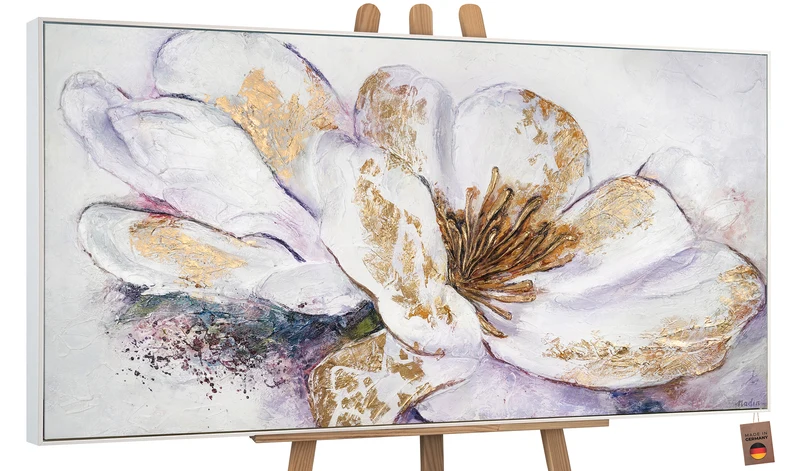 Blumenbilder acryl auf leinwand "Goldene Pfingstrose"