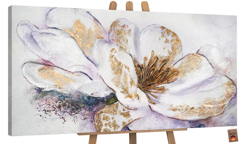 Blumenbilder acryl auf leinwand "Goldene Pfingstrose"