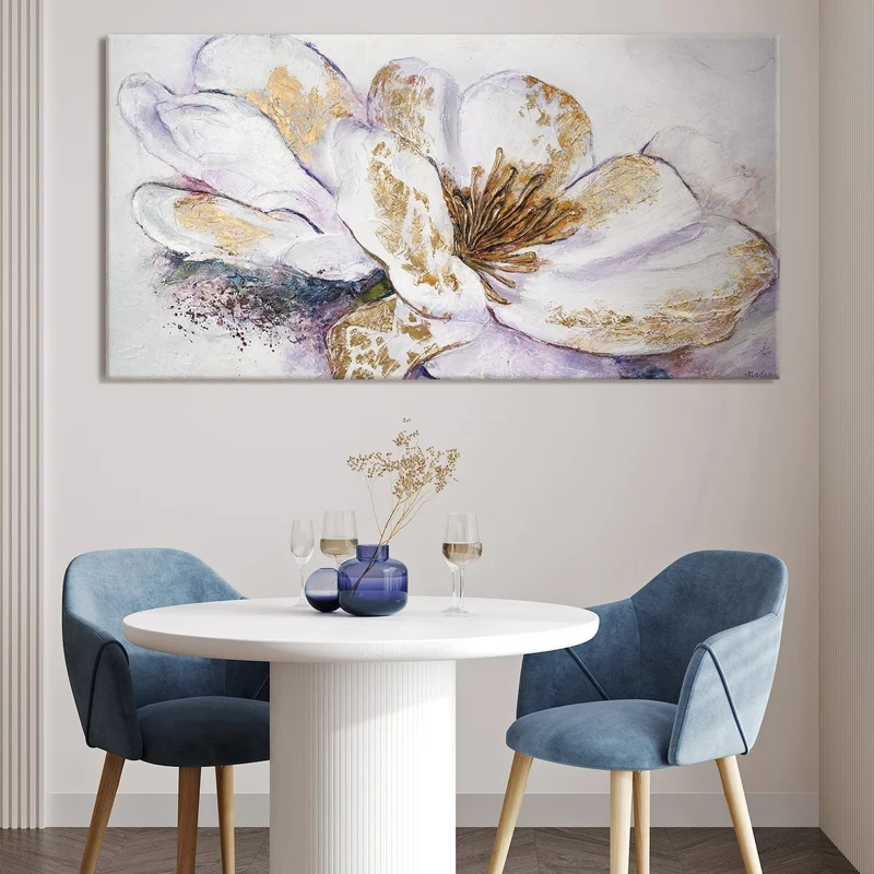 Blumenbilder acryl auf leinwand "Goldene Pfingstrose"
