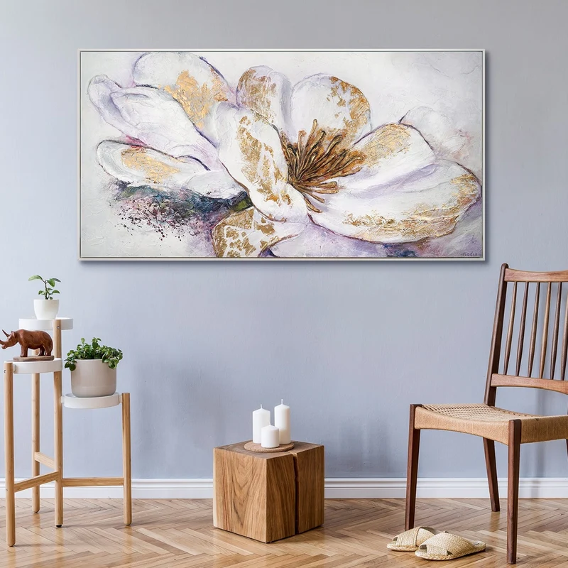 Blumenbilder acryl auf leinwand "Goldene Pfingstrose"