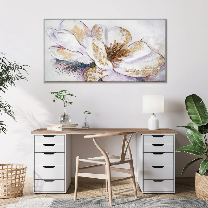 Blumenbilder acryl auf leinwand "Goldene Pfingstrose"