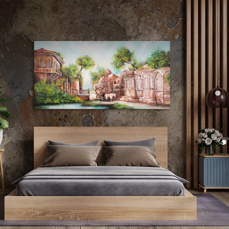 Acrylfarben bilder Wanddekoration modern "Stadtpassage"