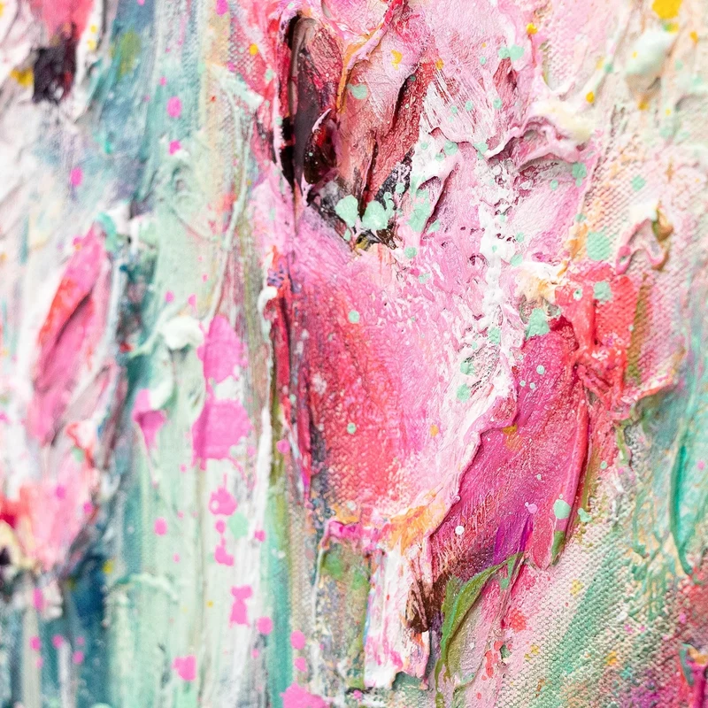 Handgemalte bilder blumen "Juli" 140x70
