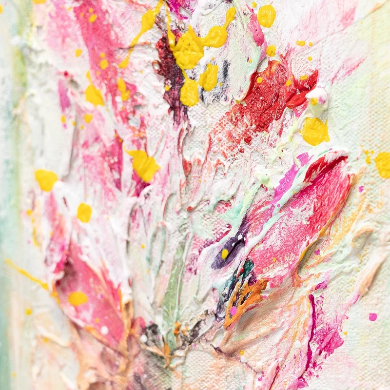 Handgemalte bilder blumen "Juli" 140x70