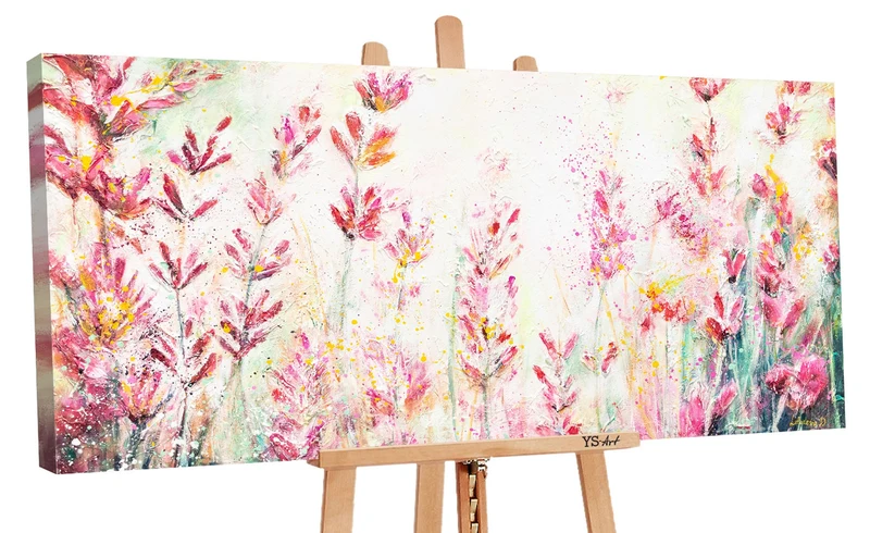 Handgemalte bilder blumen "Juli" 140x70