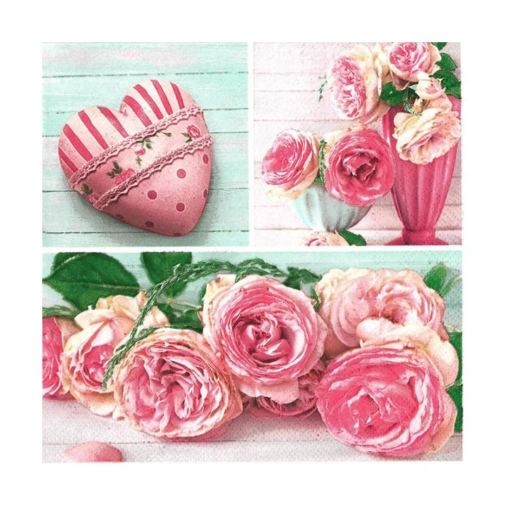 Decoupage Napkins - Rose Collage - 1 pc