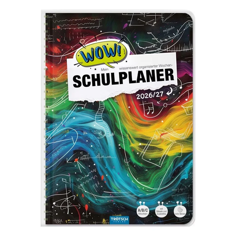 TRÖTSCH Schulplaner WOW!Waves 2026/2027 mit Spiralbindung