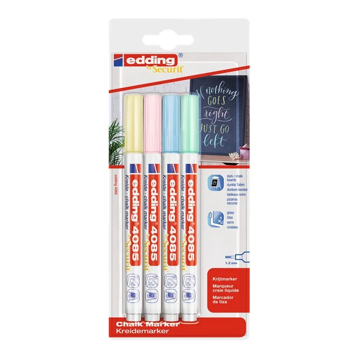 Edding 4085 Chalk Marker Set, Pastel Shades