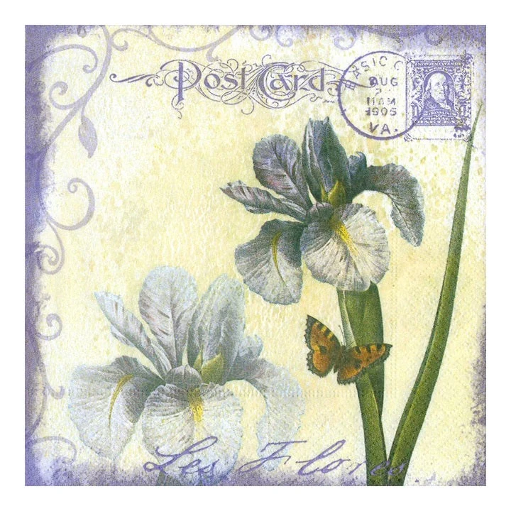 Decoupage Napkins - Iris Flowers - 1 pc