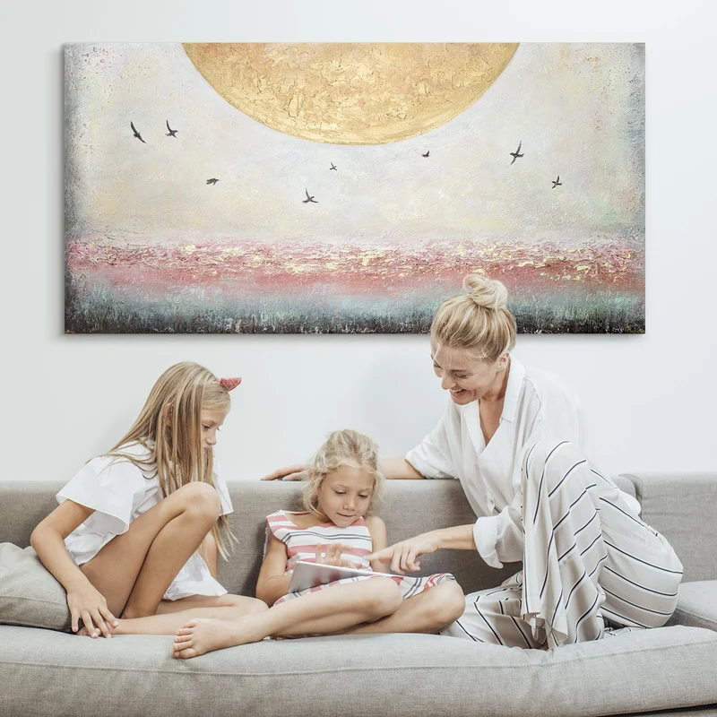 Abstrakte malerei acryl handgemalte "Sonnenenergie"