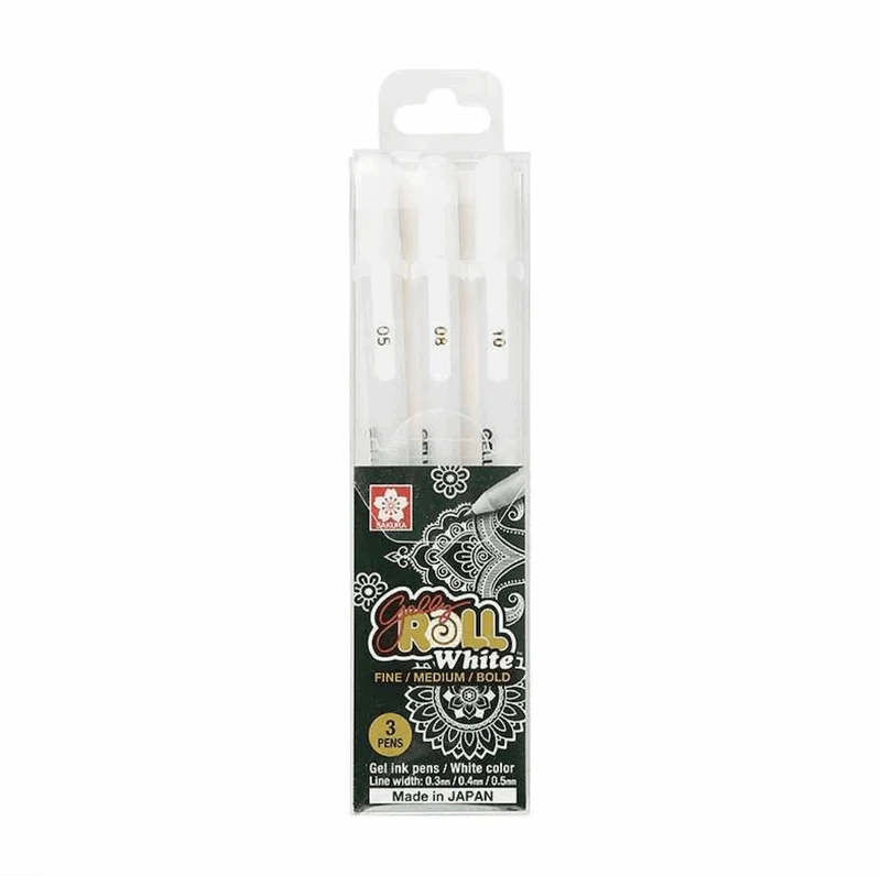 Gelly Roll White Fine/Medium/Bold Set of 3