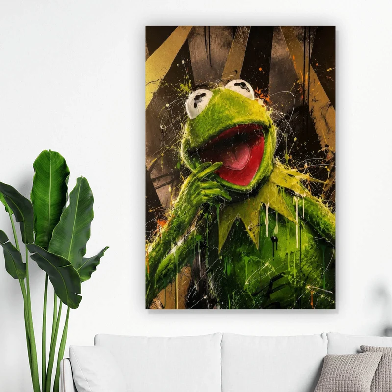 Poster Modern Art Frosch im Street Art Stil Hochformat