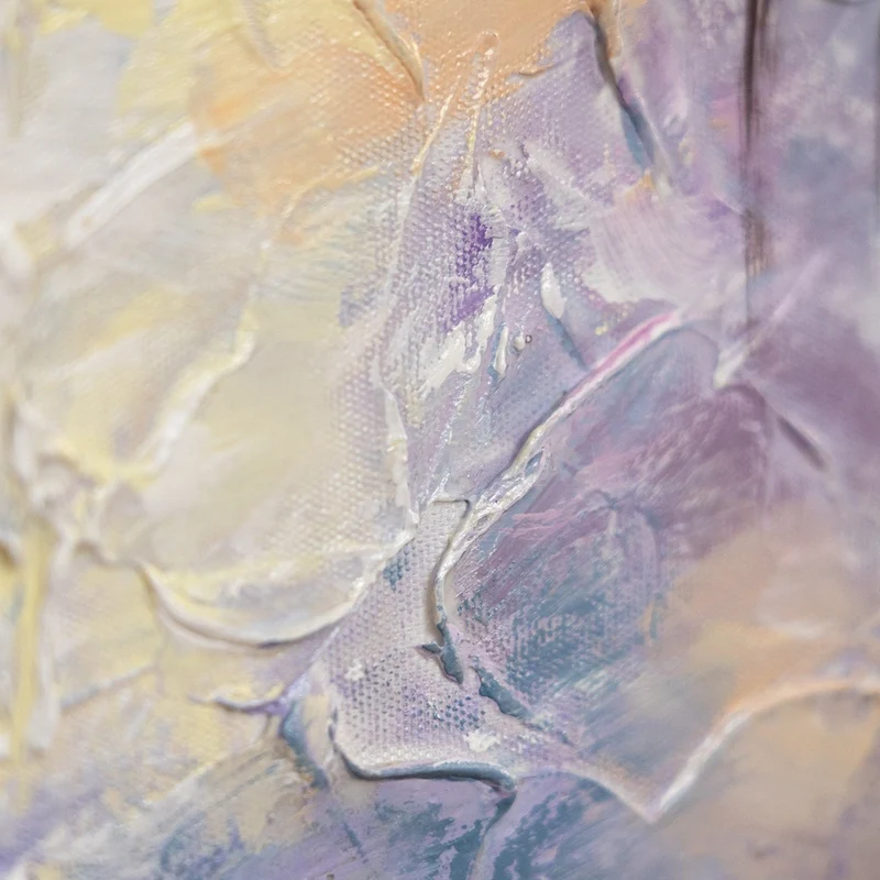 Gemälde abstrakt blumen "Frühlingsanfang" 150x50