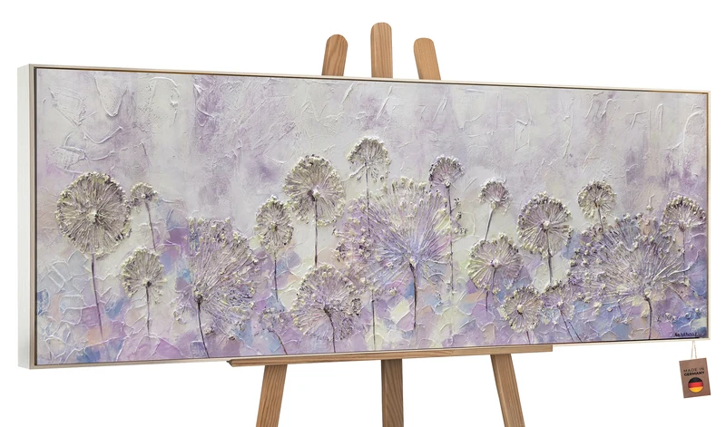 Gemälde abstrakt blumen "Frühlingsanfang" 150x50