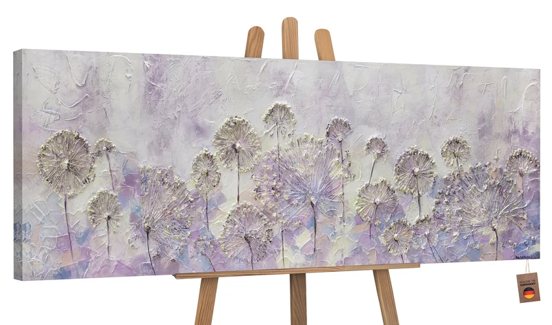 Gemälde abstrakt blumen "Frühlingsanfang" 150x50