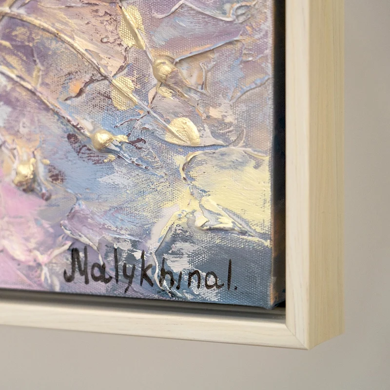 Gemälde abstrakt blumen "Frühlingsanfang" 150x50
