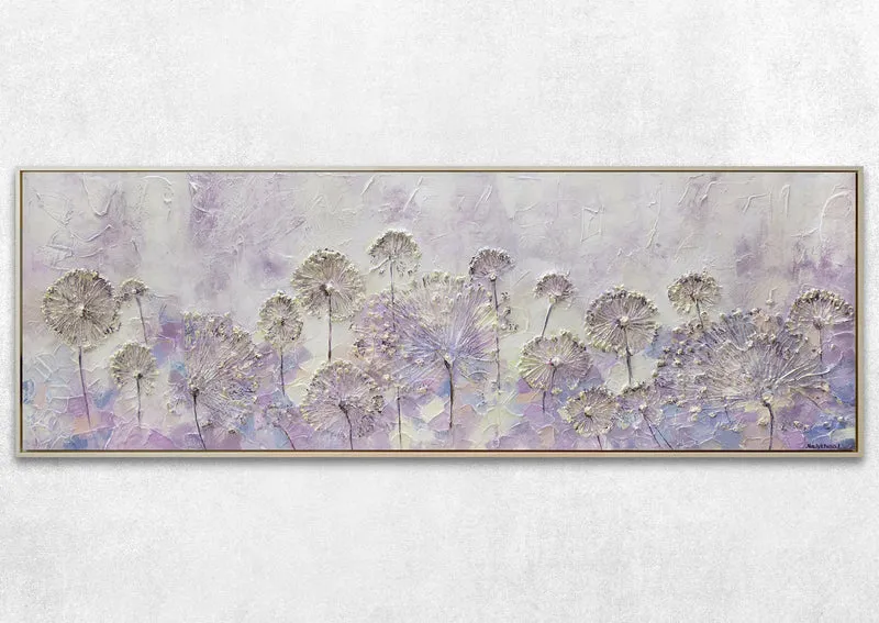 Gemälde abstrakt blumen "Frühlingsanfang" 150x50