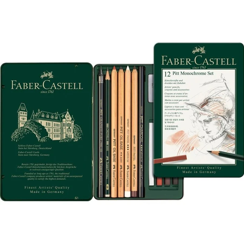 Faber-Castell Pitt Monochrome Set 12 Pieces