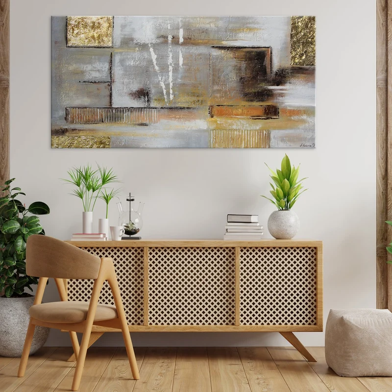 Handgemalte bilder auf leinwand abstrakt "Goldenen Abstraktion"