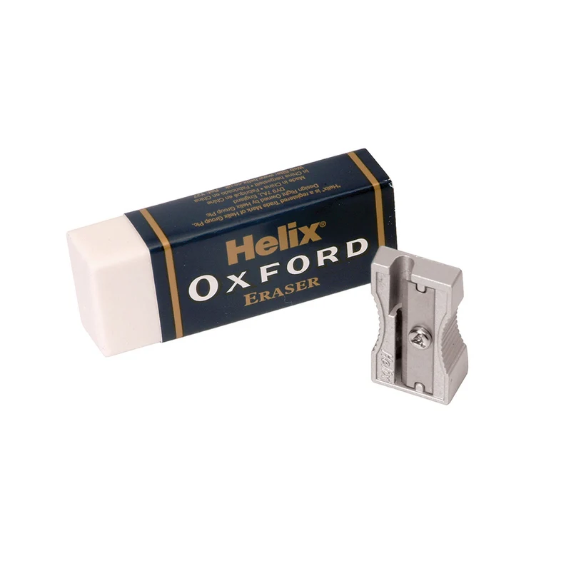 Helix Large Sleeved Rubber Eraser And Sharpener Set