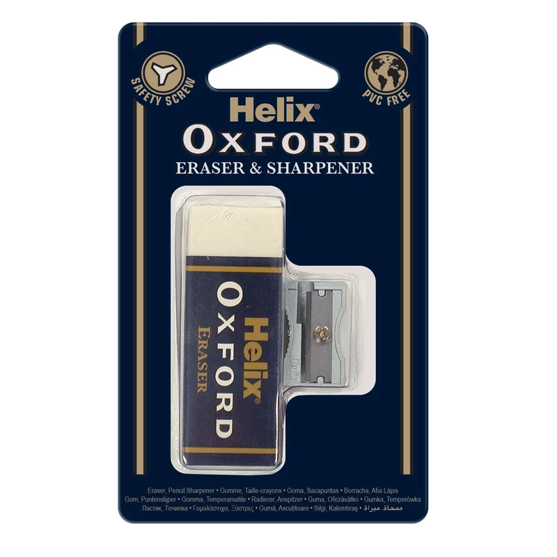 Helix Large Sleeved Rubber Eraser And Sharpener Set