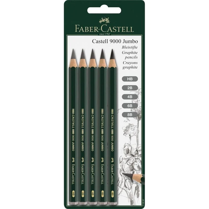 Castell 9000 Jumbo Graphite Pencils Set 5