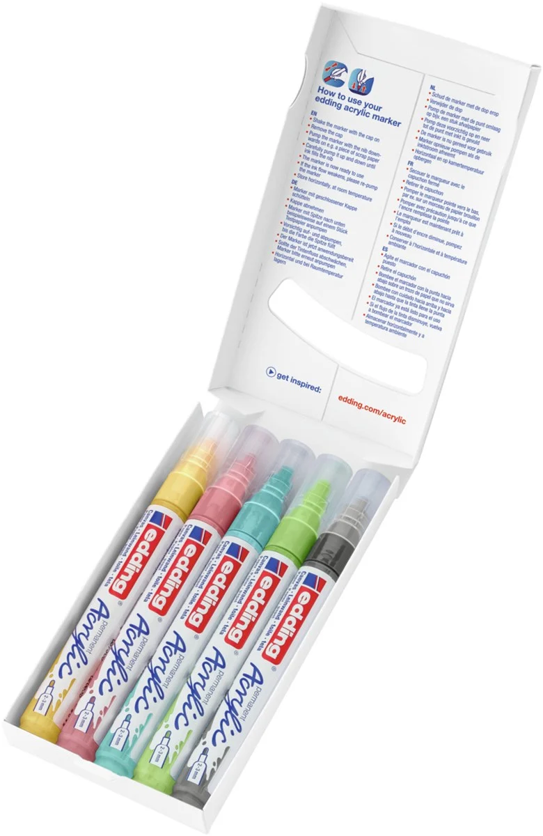 edding 5100 Acrylmarker medium Pastell 5er-Set