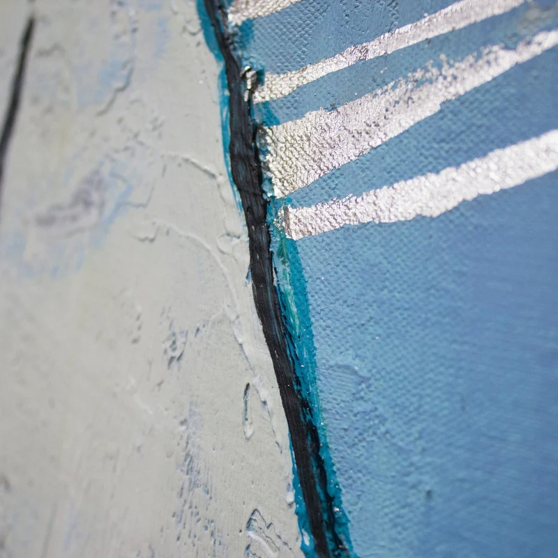 Moderne malerei acryl "Reisende Fische" 150x50cm
