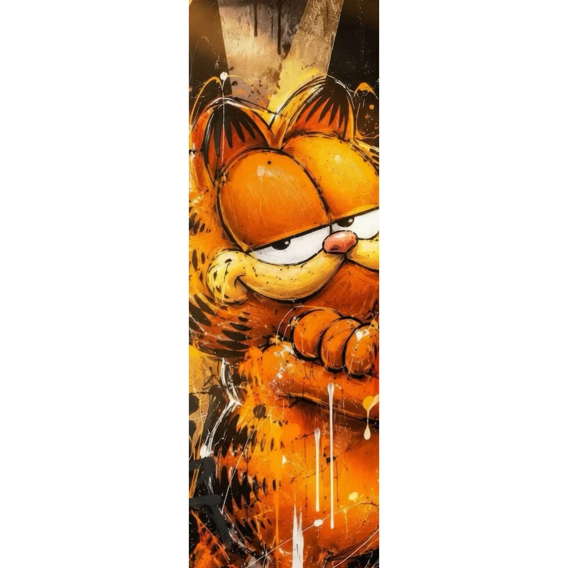 Poster Modern Art Cartoon Katze im Street Art Stil Panorama Hoch