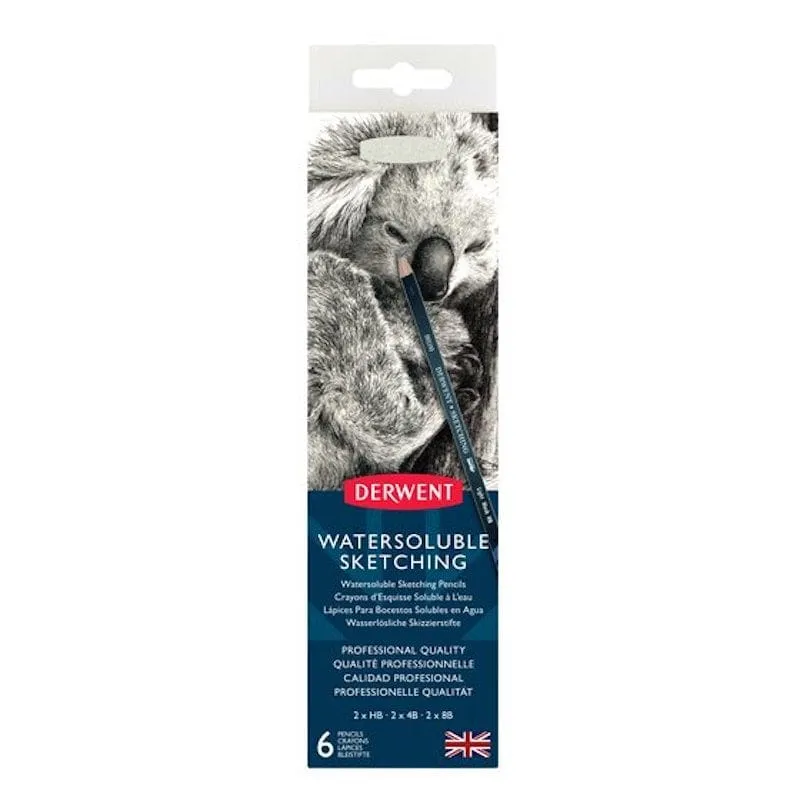 Derwent Water Soluble Sketching Tin of 6