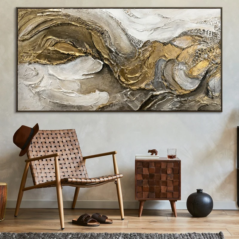 Struktur bilder mit rahmen "Unendlichkeit" 140x70cm
