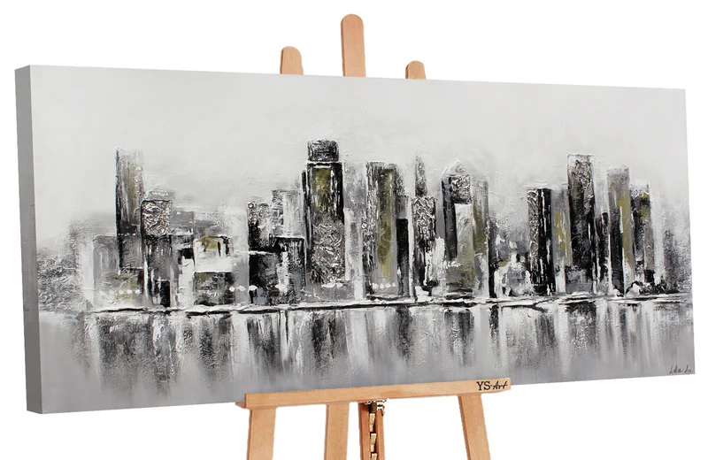 Handgemalte acrylbilder auf leinwand "Megapolis"