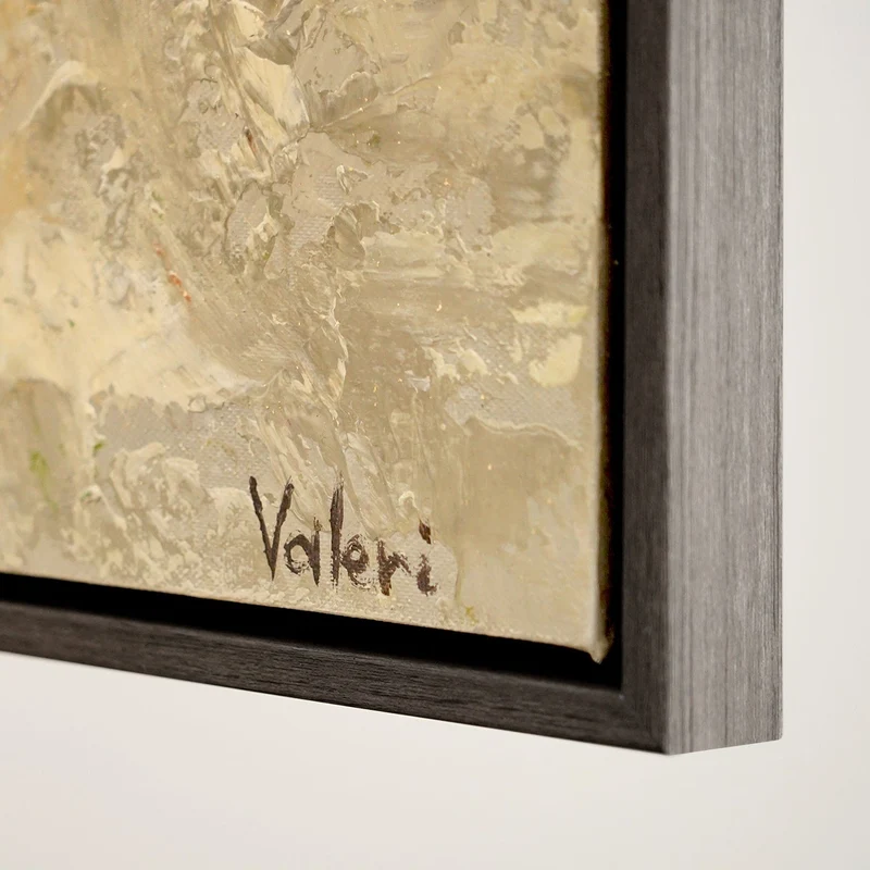 Acrylbilder abstrakt modern, handgemalte leinwandbilder mit Rahmen "Glänzendes Gold"