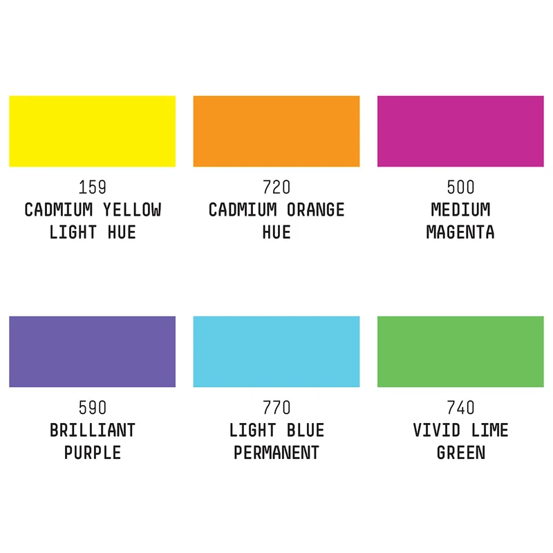 Liquitex Professional - Markers Set - 6x2mm Fine Nib - Vibrant Colours