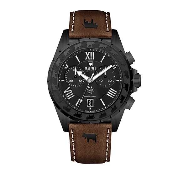 Chronograph Uni Braun Schwarz 46mm