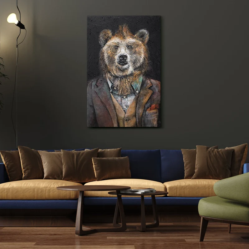 Handgemalte bilder tiere "Stärke" 120x80cm