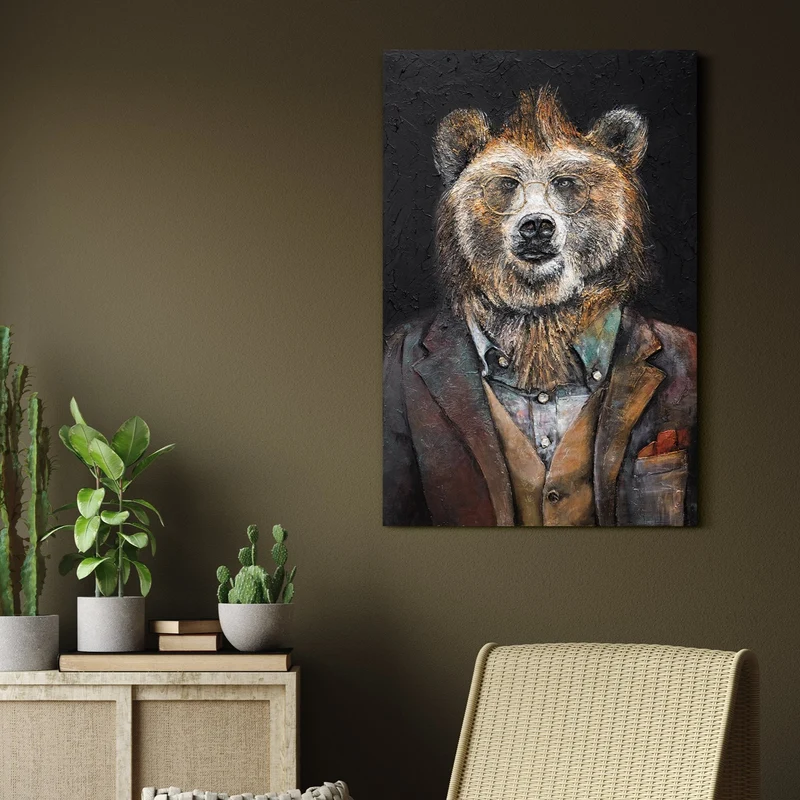 Handgemalte bilder tiere "Stärke" 120x80cm