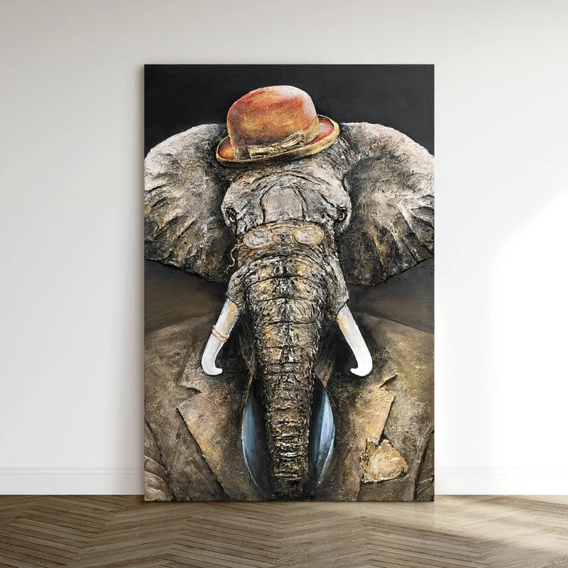 Acrylbilder tiere bunt "Herrschaft" 120x80cm