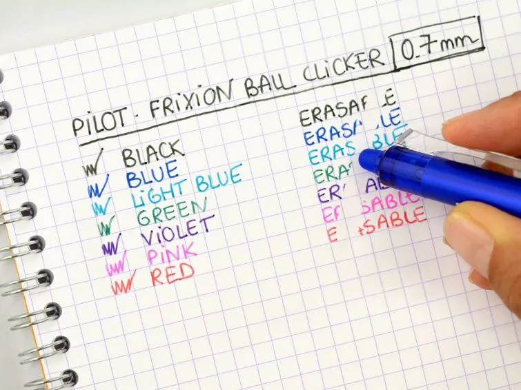 Pilot - FriXion Ball Clicker 0.7 - Erasable Gel Ink Rollerball pen - Black - Medium Tip