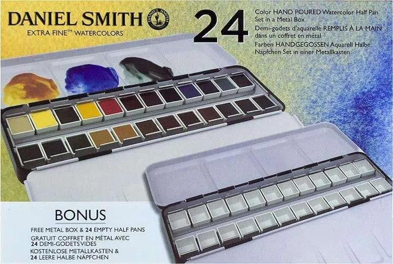 Daniel Smith Watercolour 24 Half Pan Tin set